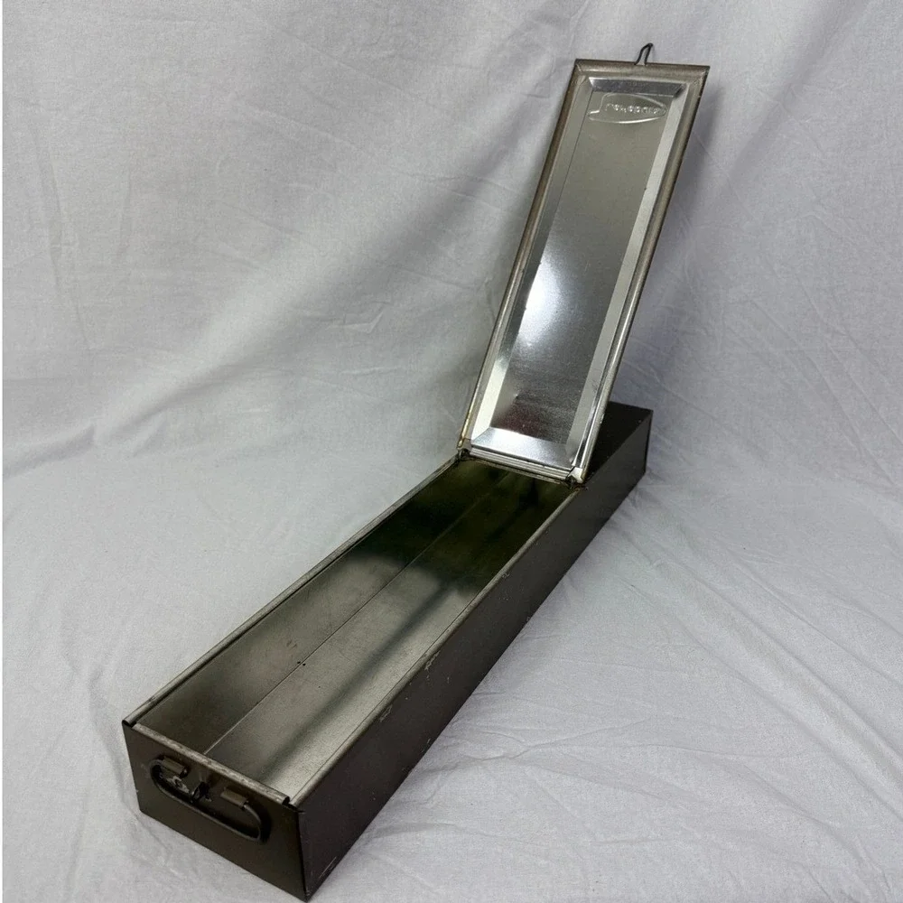 Vintage Lefebure Safe Deposit Box Metal Brown‎ Industrial Storage
